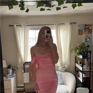 Revolve Pink Off-Shoulder Dress
